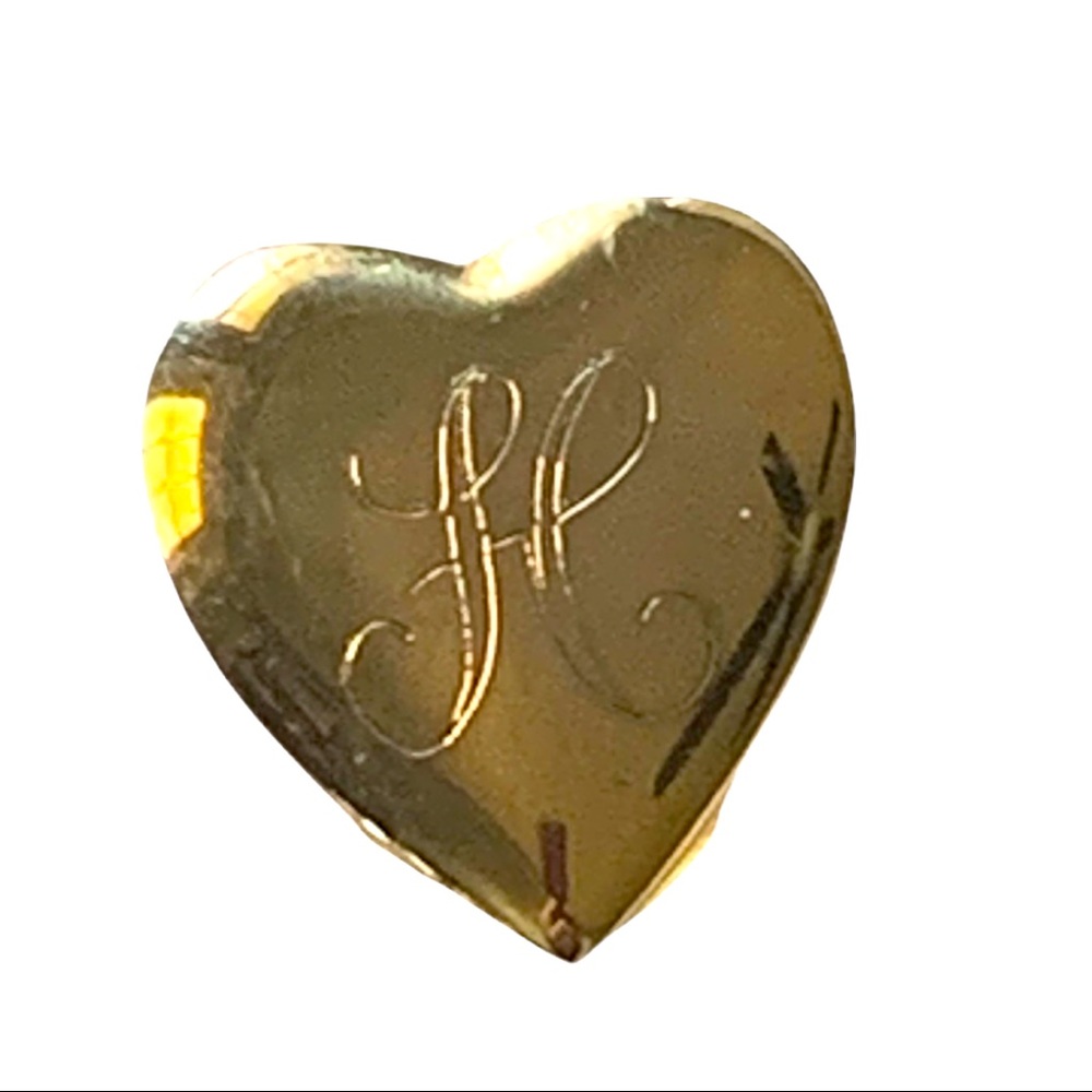 Heart brooch H monogram initial